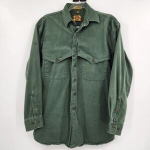 Justin Boots Exclusive Long Sleeve Button Front Shirt Mens Size Medium Green